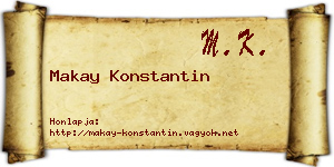 Makay Konstantin névjegykártya